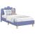 Cadru de pat pentru copii cu spătar Albastru Jeans 80 x 160 cm GartenMobel Dekor