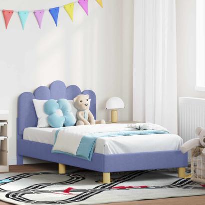 Cadru de pat pentru copii cu spătar Albastru Jeans 80 x 160 cm GartenMobel Dekor