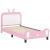 Cadru de pat pentru copii cu spătar Roz 90 x 200 cm PU GartenMobel Dekor