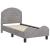 Cadru de pat pentru copii cu spătar Gri deschis 70 x 140 cm GartenMobel Dekor
