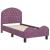 Cadru de pat pentru copii cu spătar Violet 70 x 140 cm Catifea GartenMobel Dekor