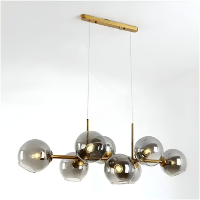 Lustra cu Abajur Rotund, MODEST Grand, 8xE27, Auriu, Metal ModernLight Concept