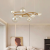 Lustra cu Abajur Rotund ,VENERE Luce, 3 Cercuri, 7xG9, Auriu, Metal , Inaltime Reglabila ModernLight Concept