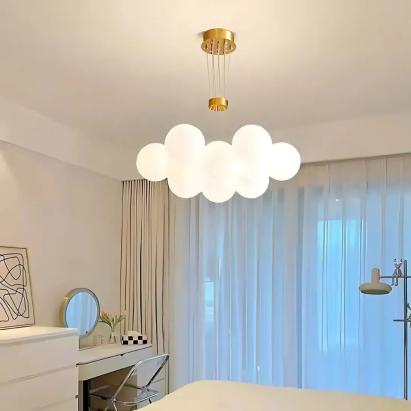 Lustra MODERNA, tip Pendul, LOFT Bagliore, Glob, 9xE27, Inaltime Reglabila, Auriu ModernLight Concept