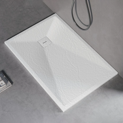 Cadita de dus dreptunghiulara 80x100 cm, slim 3 cm, alb lucios ModernLight Concept