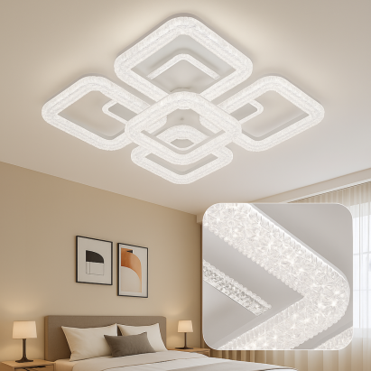 Lustra LED Astrid cu Telecomanda, 114W, Dimabil, Alb ModernLight Concept