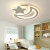 Lustra LED Nova cu Telecomanda, 91W, Dimabil, Forma Luna si Stea, Alb ModernLight Concept