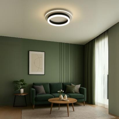 Lustra LED MODERNA 24W, Diametru 20cm, Rotunda, lumina Rece/Calda/Neutra, Negru ModernLight Concept