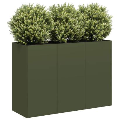 Jardinieră verde măsline 120x40x80 cm oțel laminat la rece GartenMobel Dekor