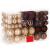 Set globuri brad si varf stea, 101 piese, plastic, 3–7 cm, maro si rose gold Household NewTrend