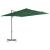 Umbrelă în consolă cu stâlp din oțel, verde, 250x250 cm GartenMobel Dekor