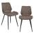 Scaune design Nori 3 set 2 buc metal/imitatie piele maro inchis [en.casa] HausGarden Leisure