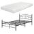 [en.casa]® Pat cadru metalic vintage Dina - cu saltea cu spuma rece - 120 x 200 cm (negru) HausGarden Leisure