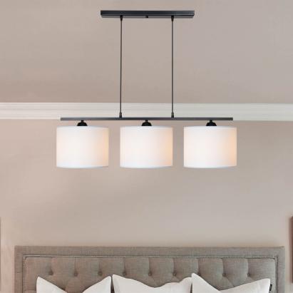 Hängeleuchte Horsham 3xE27 Metall Schwarz / Weiß [lux.pro] HausGarden Leisure