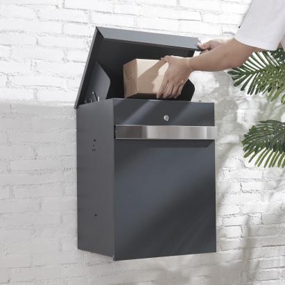 Cutie postala, en.casa, PXHM-0204 Sonderborg, 58 x 44 x 35 cm, otel, antracit, cu 2 chei HausGarden Leisure