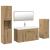 Set mobilier de baie, 5 piese, stejar artizanal, lemn prelucrat GartenMobel Dekor