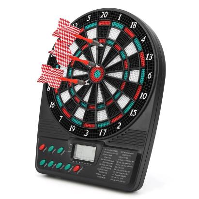 Joc mini darts cu afisaj electronic, 2-8 jucatori, 3 sageti, efecte sonore, 18x3x26 cm MultiMark GlobalProd