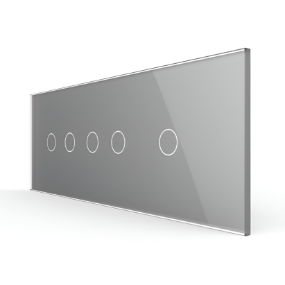 Panou Intrerupator Dublu + Dublu + Simplu cu Touch LIVOLO din Sticla, Standard Italian - 6/7M SmartElectro IntelligentHouse