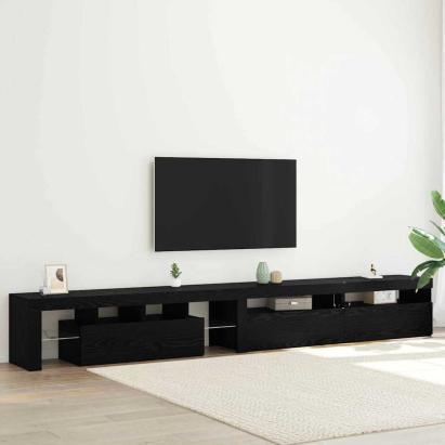 Cabinet TV 3 pcs Stejar Negru 260 x 37 x 40 cm Lemn compozit GartenMobel Dekor