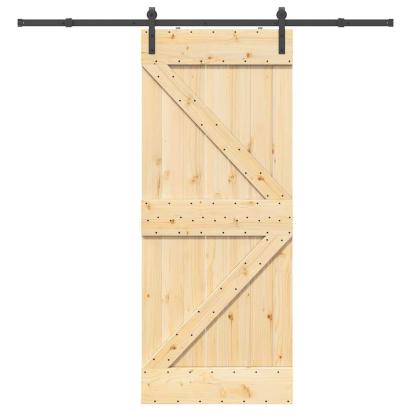 Ușă glisantă cu set de feronerie 85x210 cm, lemn masiv de pin GartenMobel Dekor
