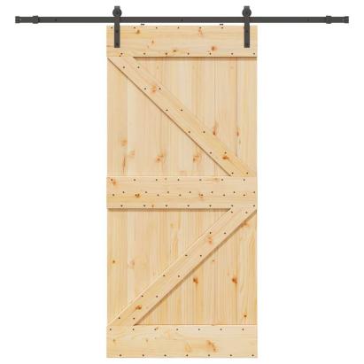 Ușă glisantă cu set de feronerie 80x210 cm, lemn masiv de pin GartenMobel Dekor
