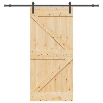 Ușă glisantă cu set feronerie, 90x210 cm, lemn masiv de pin GartenMobel Dekor