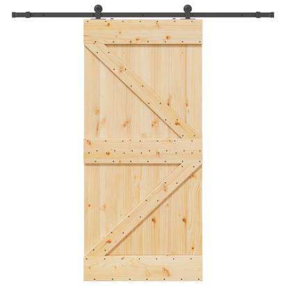 Ușă glisantă cu set feronerie, 100x210 cm, lemn masiv de pin GartenMobel Dekor