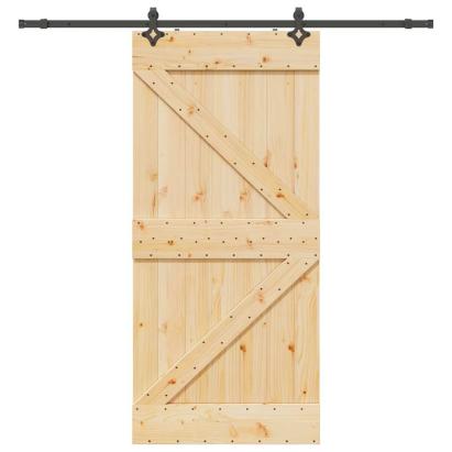 Ușă glisantă cu set de feronerie 80x210 cm, lemn masiv de pin GartenMobel Dekor