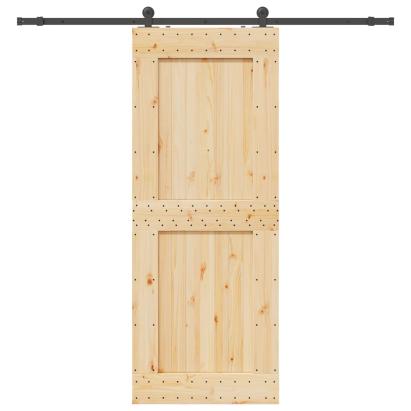 Ușă glisantă cu set feronerie, 90x210 cm, lemn masiv de pin GartenMobel Dekor