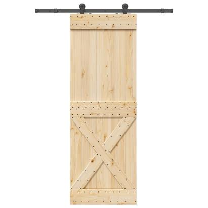 Ușă glisantă cu set de feronerie 80x210 cm, lemn masiv de pin GartenMobel Dekor