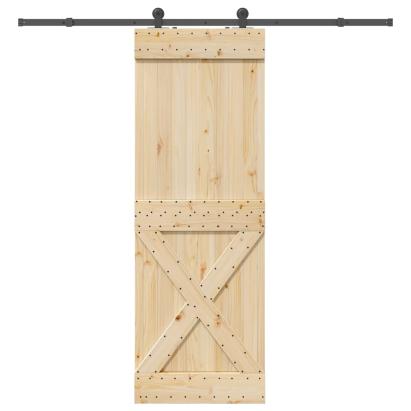 Ușă glisantă cu set de feronerie 80x210 cm, lemn masiv de pin GartenMobel Dekor
