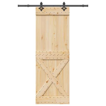 Ușă glisantă cu set de feronerie 80x210 cm, lemn masiv de pin GartenMobel Dekor