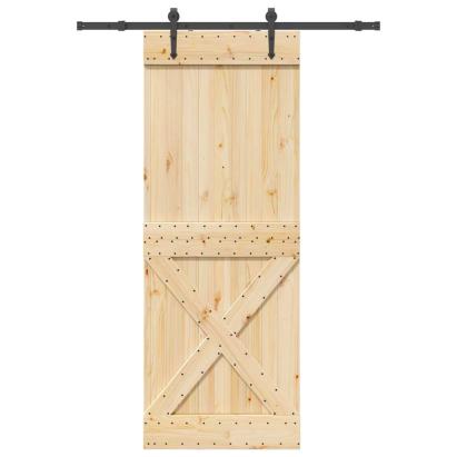 Ușă glisantă cu set de feronerie 85x210 cm, lemn masiv de pin GartenMobel Dekor