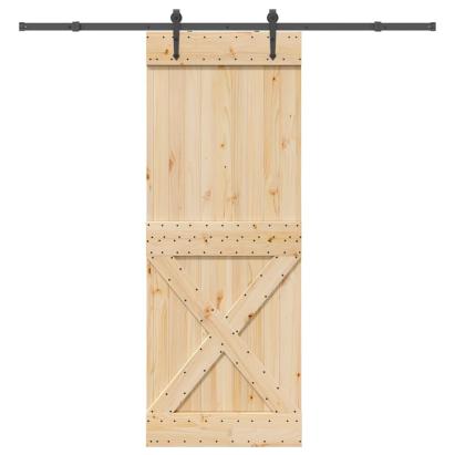 Ușă glisantă cu set de feronerie 85x210 cm, lemn masiv de pin GartenMobel Dekor