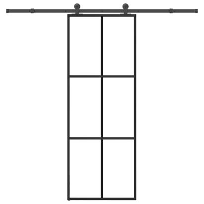 Ușă glisantă cu set feronerie, 76x205 cm, sticlă ESG/aluminiu GartenMobel Dekor