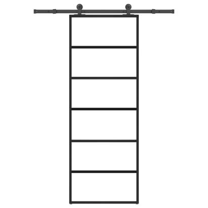 Ușă glisantă cu set feronerie, 76x205 cm, sticlă ESG/aluminiu GartenMobel Dekor