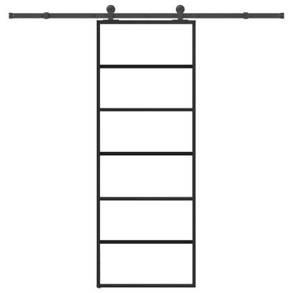 Ușă glisantă cu set feronerie, 76x205 cm, sticlă ESG/aluminiu GartenMobel Dekor