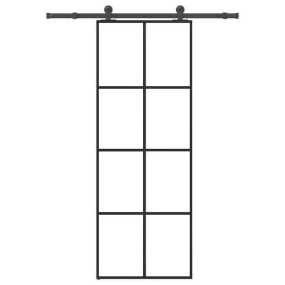 Ușă glisantă cu set feronerie, 76x205 cm, sticlă ESG/aluminiu GartenMobel Dekor