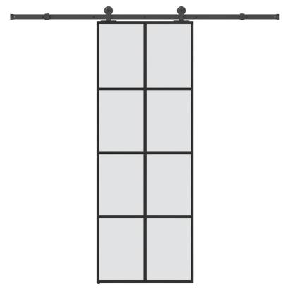 Ușă glisantă cu set feronerie, 76x205 cm, sticlă ESG/aluminiu GartenMobel Dekor