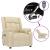 Fotoliu de masaj electric rabatabil, crem, textil GartenMobel Dekor