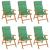 Scaune de grădină rabatabile cu perne, 6 buc., lemn masiv tec GartenMobel Dekor
