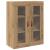 Cabinet Highboard 2 pcs Stejar Artizanal Lemn compozit GartenMobel Dekor
