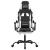 Scaun gaming pivotant/suport picioare negru/alb piele eco GartenMobel Dekor