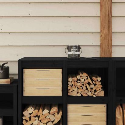 Vopsea pentru lemn Negru 16,5 x 16,5 x 16 cm Print pe perete GartenMobel Dekor