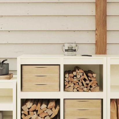 Vopsea pentru lemn Alb 16,5 x 16,5 x 16 cm Print pe perete GartenMobel Dekor