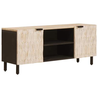 Cabinet TV cu raft cu ușă Finisaj Alb Spălat 105 x 33,5 x 46 cm GartenMobel Dekor