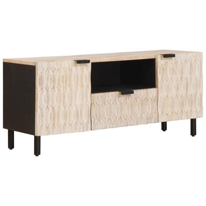 Cabinet TV cu sertar Finisaj Alb Spălat 105 x 33,5 x 46 cm GartenMobel Dekor