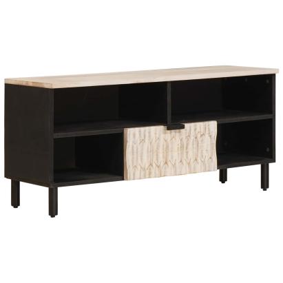 Cabinet TV cu sertar Finisaj Alb Spălat 100 x 33,5 x 46 cm GartenMobel Dekor
