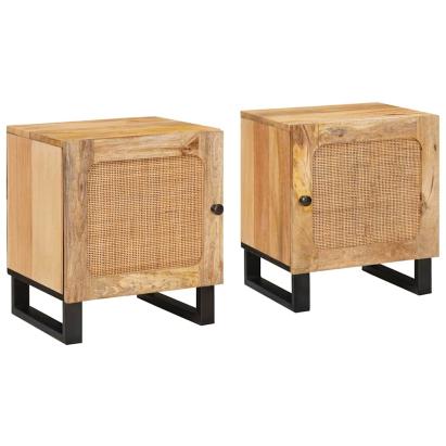 Dulap de noapte 2 pcs natural 40 x 33,5 x 46 cm GartenMobel Dekor
