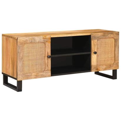 Cabinet TV cu raft Maro 105 x 33,5 x 46 cm Lemn de mango solid GartenMobel Dekor